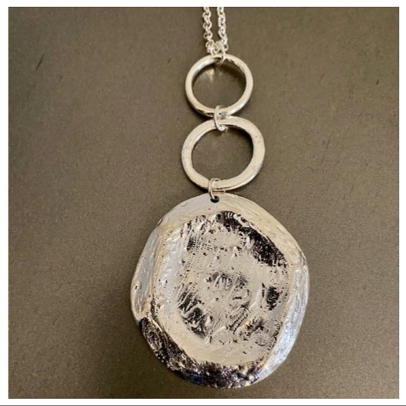 ✨PARIS✨Hammered round unique necklace - Picture 4 of 5